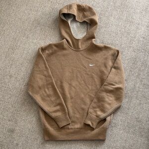 Nike knit brown Tan Hoodie with Logo men’s XS